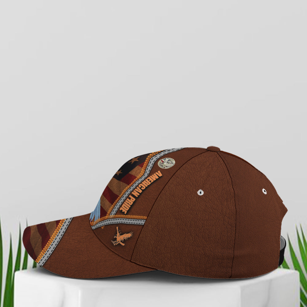 American Pride Eagle Leather Style Baseball Cap