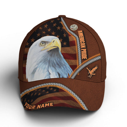 American Pride Eagle Leather Style Baseball Cap