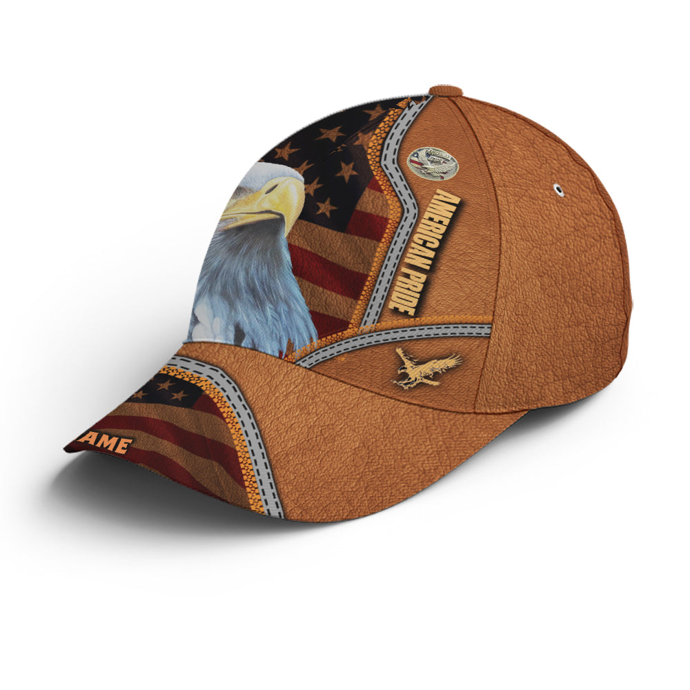 American Pride Eagle Leather Style Baseball Cap