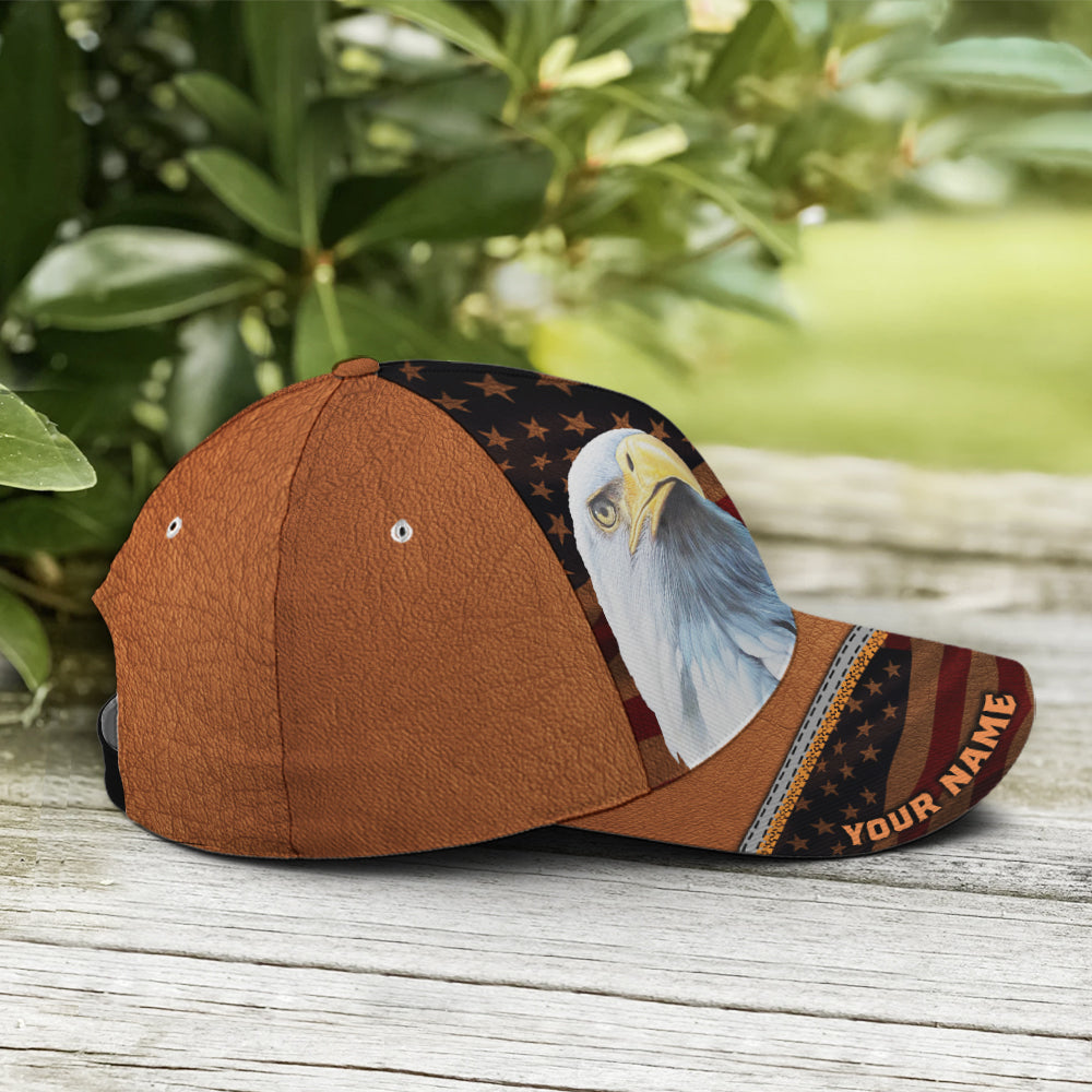 American Pride Eagle Leather Style Baseball Cap