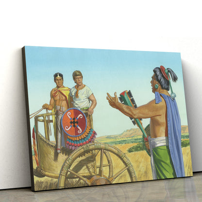 Ammon And Lamoni Meet Lamoni’s Father Canvas Pictures - Christian Paintings For Home - Religious Canvas Wall Decor