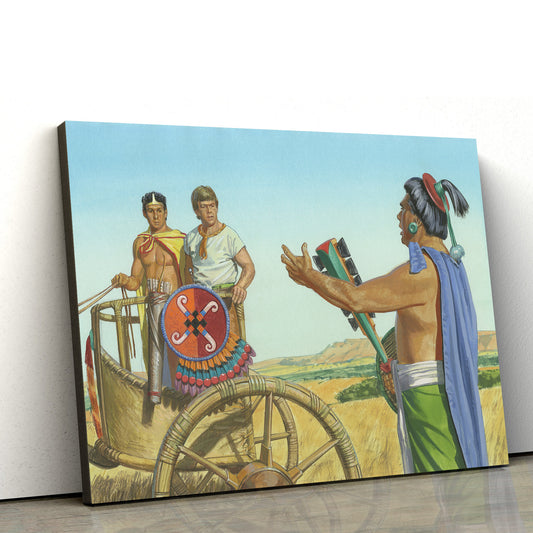 Ammon And Lamoni Meet Lamoni’s Father Canvas Pictures - Christian Paintings For Home - Religious Canvas Wall Decor