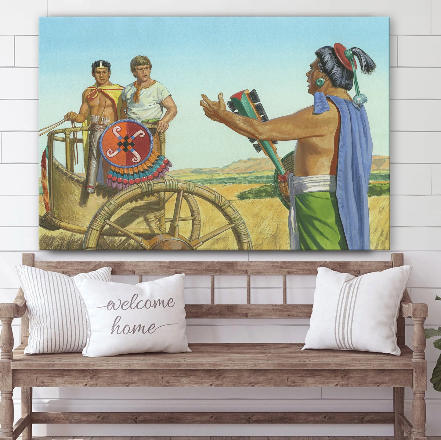 Ammon And Lamoni Meet Lamoni’s Father Canvas Pictures - Christian Paintings For Home - Religious Canvas Wall Decor