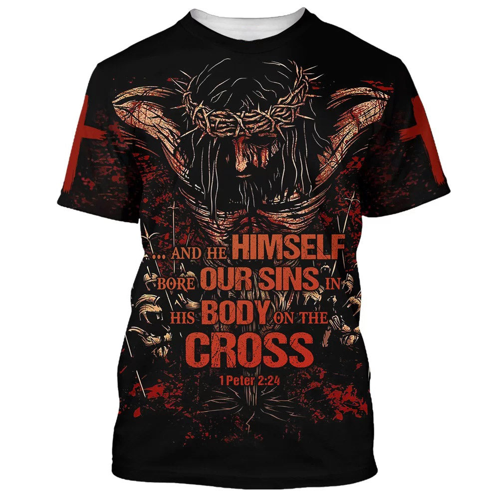 And He Himself Bore Our Sins In His Body On The Cross 3d All Over Print Shirt - Christian 3d Shirts For Men Women