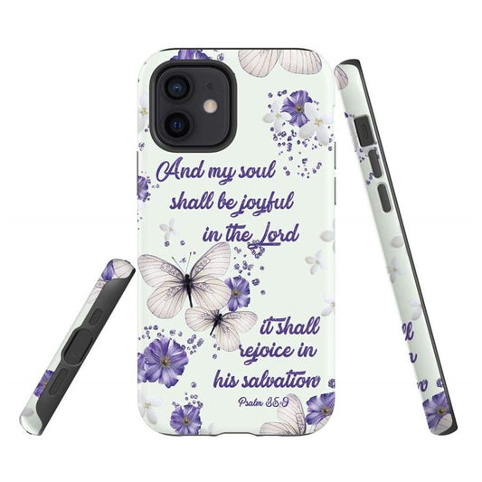 And My Soul Shall Be Joyful In The Lord Psalm 359 Bible Verse Phone Case - Scripture Phone Cases - Iphone Cases Christian