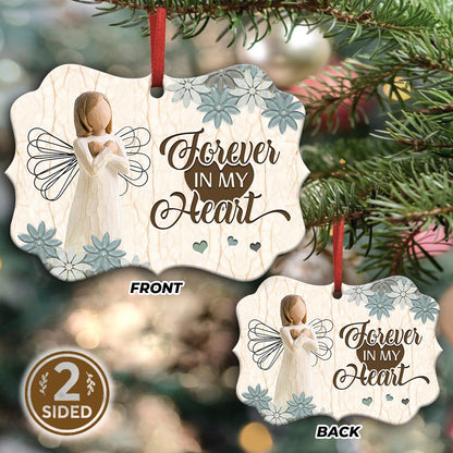 Angel Faith Forever In My Heart Metal Ornament - Christmas Ornament - Christmas Gift