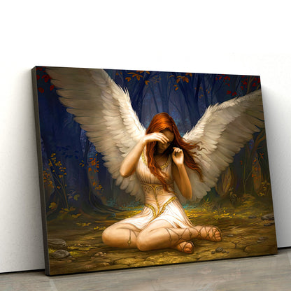 Angel Girl Canvas Wall Art - Catholic Canvas Wall Art - Religious Gift - Christian Wall Art Decor