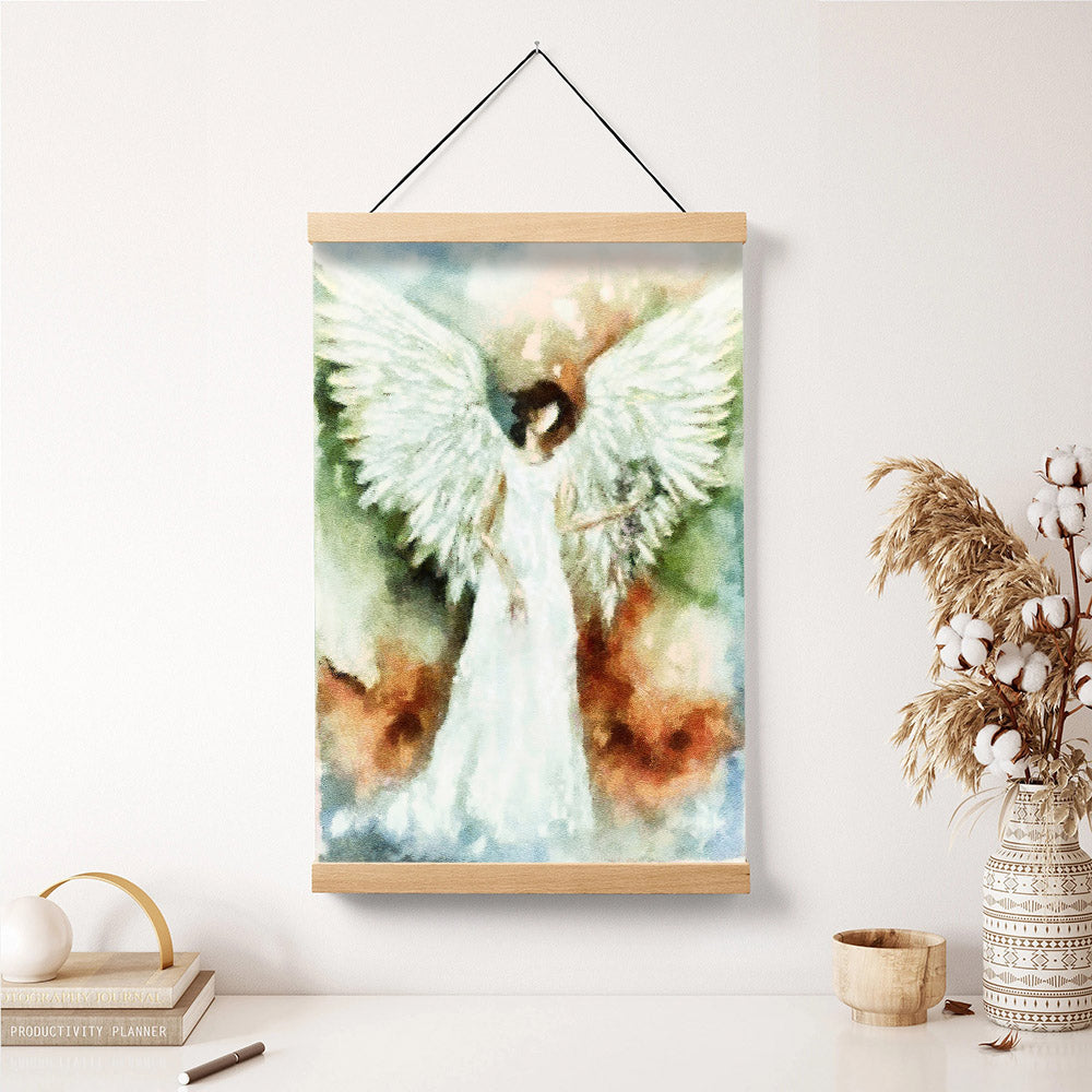 Angel Hanging Canvas Hanging Wall Art - Catholic Hanging Canvas Wall Art - Religious Gift - Christian Wall Art Decor