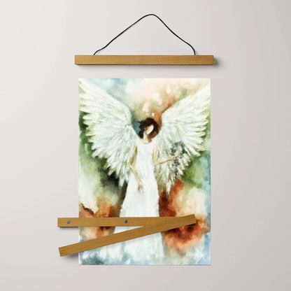 Angel Hanging Canvas Hanging Wall Art - Catholic Hanging Canvas Wall Art - Religious Gift - Christian Wall Art Decor