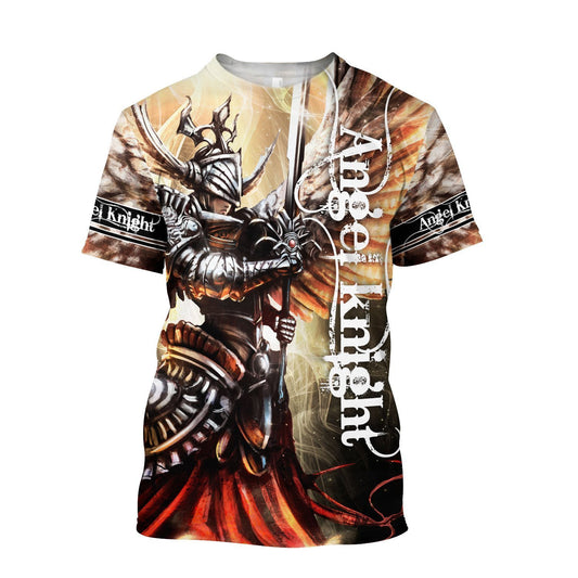Angel Knight Templar Jesus Shirts - Christian 3d Shirts For Men Women
