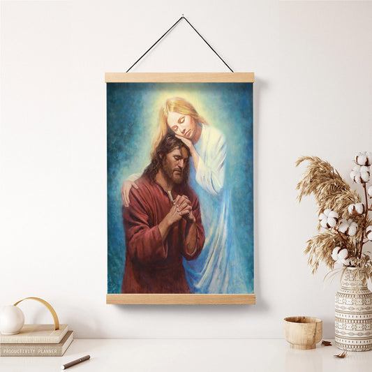 Angel Mother Hanging Canvas Wall Art - Gift For Mom - Religious Canvas