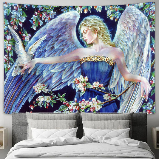 Angel Of Spring Tapestry - Catholic Tapestry - Religious Gift - Christian Tapestry