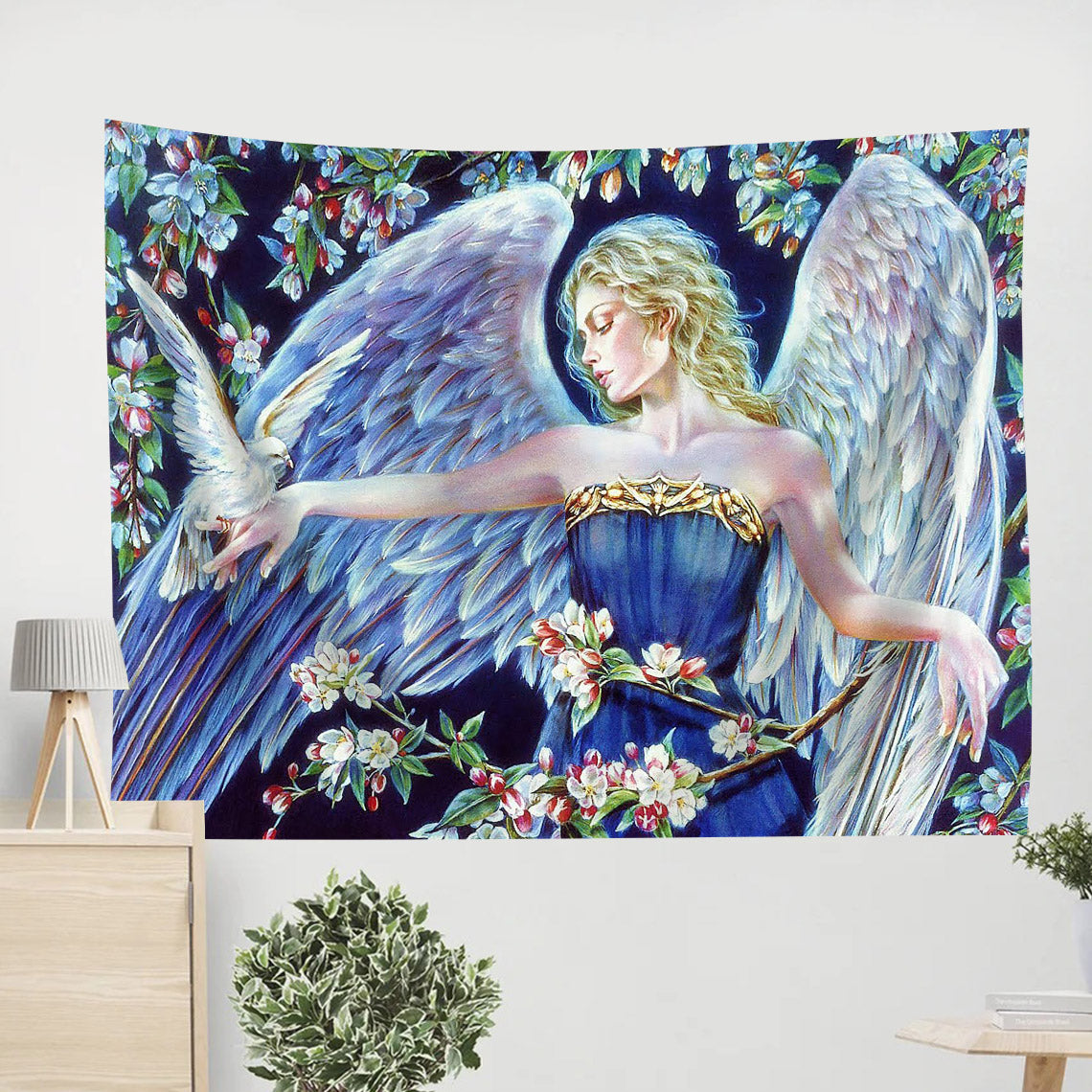 Angel Of Spring Tapestry - Catholic Tapestry - Religious Gift - Christian Tapestry