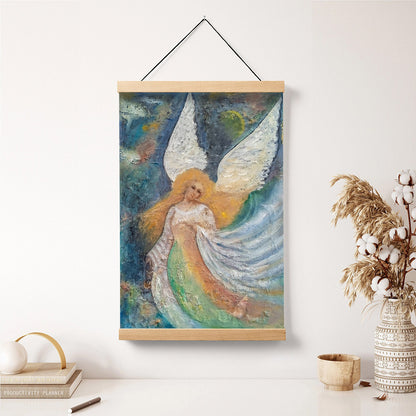 Angel Oil Painting Hanging Canvas Wall Art - Catholic Hanging Canvas Wall Art - Religious Gift - Christian Wall Art Decor