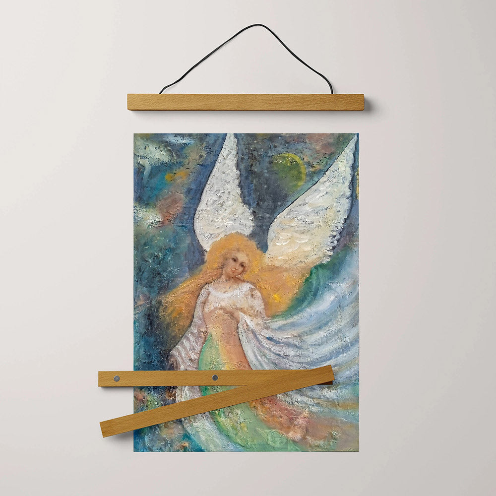 Angel Oil Painting Hanging Canvas Wall Art - Catholic Hanging Canvas Wall Art - Religious Gift - Christian Wall Art Decor