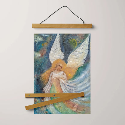Angel Oil Painting Hanging Canvas Wall Art - Catholic Hanging Canvas Wall Art - Religious Gift - Christian Wall Art Decor