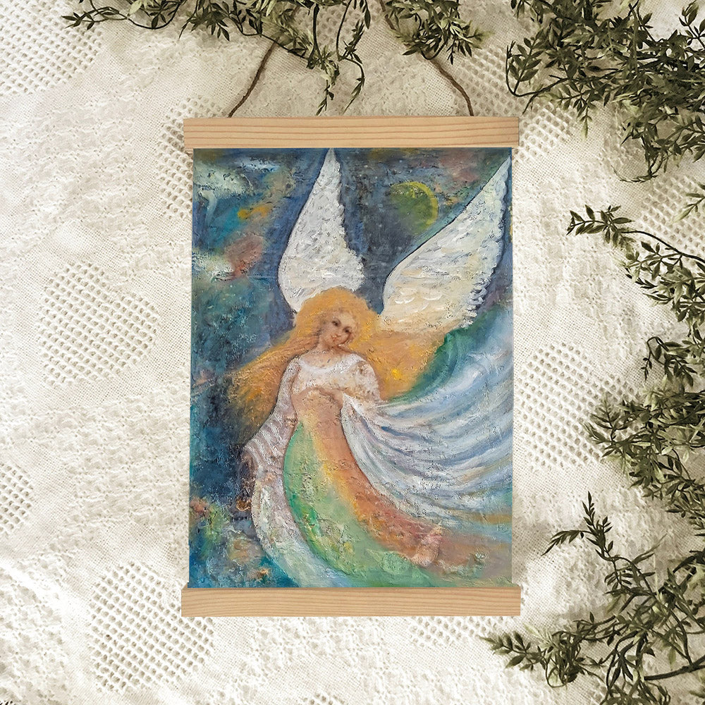 Angel Oil Painting Hanging Canvas Wall Art - Catholic Hanging Canvas Wall Art - Religious Gift - Christian Wall Art Decor