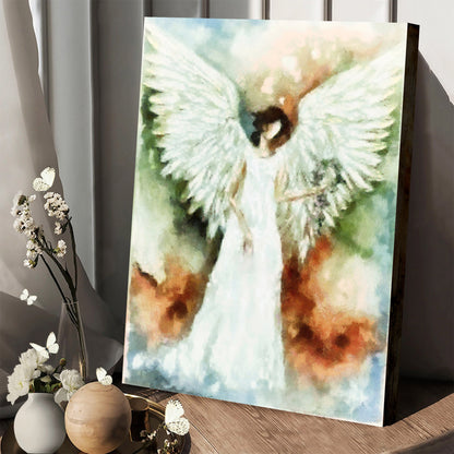 Angel Wall Art Canvas Decor - Catholic Canvas Wall Art - Religious Gift - Christian Wall Art Decor