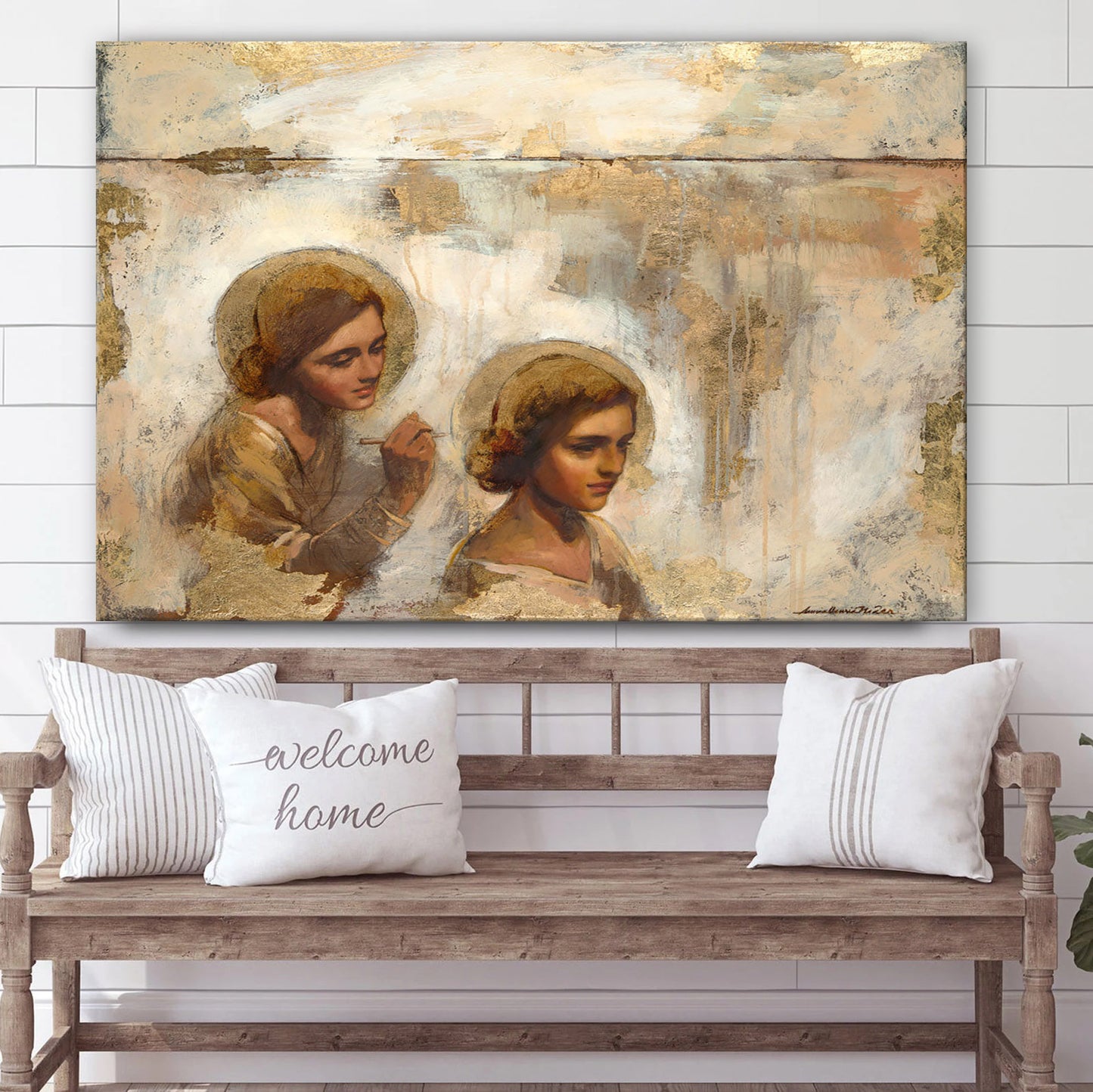 Angel's Gratitude Canvas Wall Art - Jesus Christ Picture - Canvas Christian Wall Art