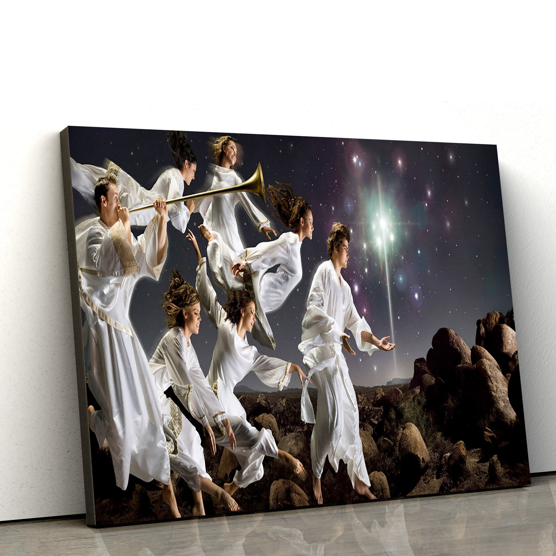 Angels Jesus - Jesus Canvas Wall Art - Christian Wall Art