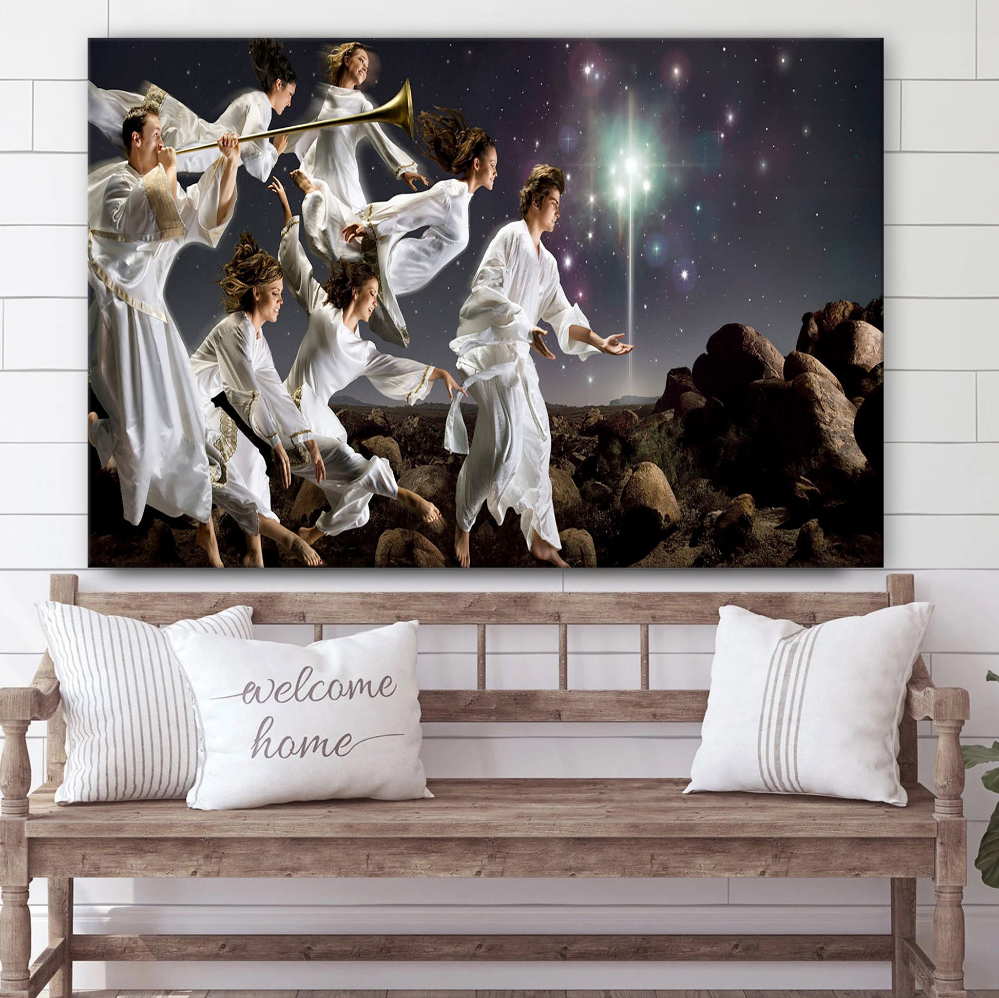 Angels Jesus - Jesus Canvas Wall Art - Christian Wall Art