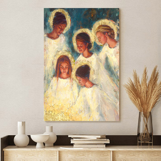 Angels Portrait Canvas Wall Art - Christmas Gift