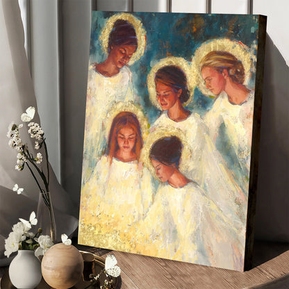 Angels Portrait Canvas Wall Art - Christmas Gift