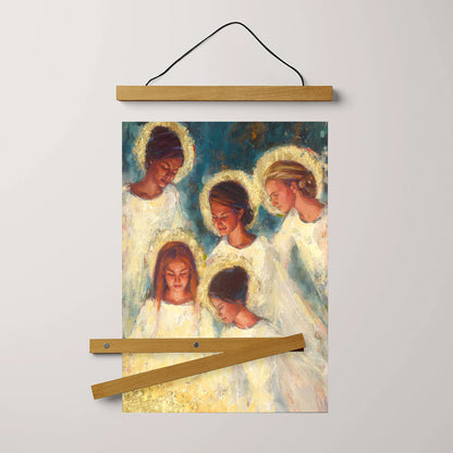 Angels Portrait Hanging Canvas Wall Art - Christmas Gift - Religious Canvas