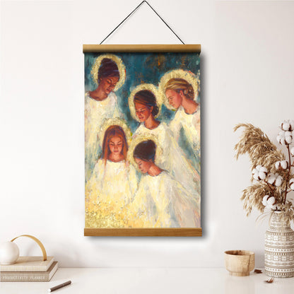 Angels Portrait Hanging Canvas Wall Art - Christmas Gift - Religious Canvas