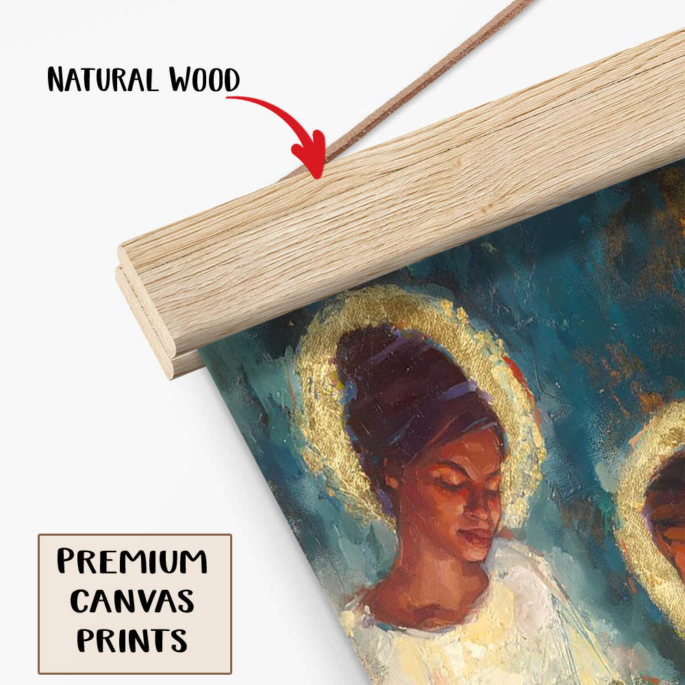 Angels Portrait Hanging Canvas Wall Art - Christmas Gift - Religious Canvas