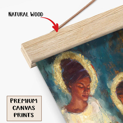 Angels Portrait Hanging Canvas Wall Art - Christmas Gift - Religious Canvas