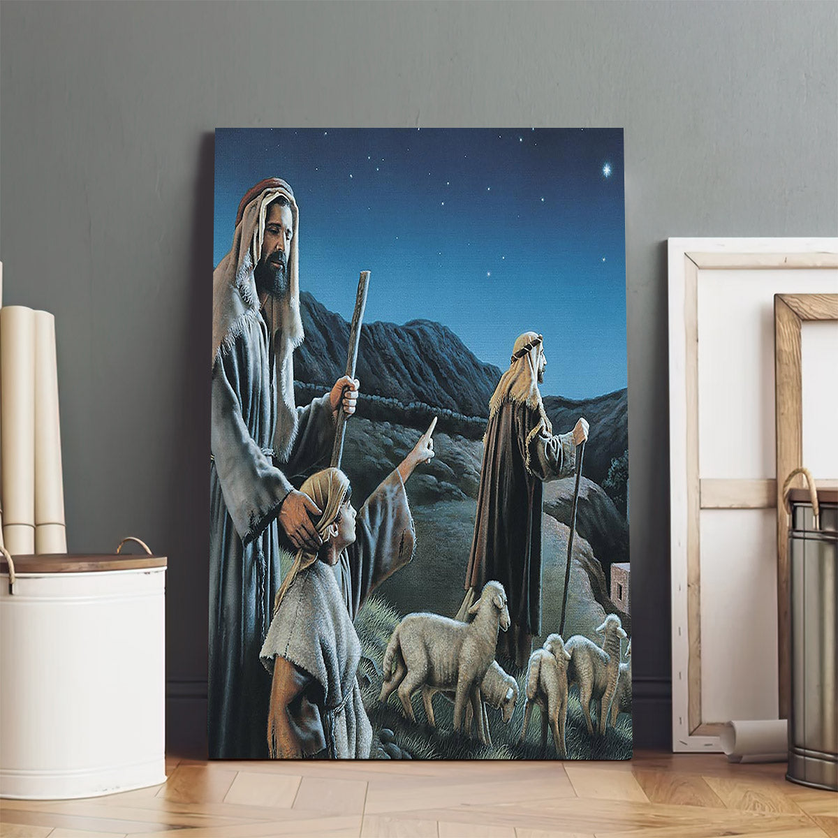 Angels Shepherds Of Bethlehem Jesus - Canvas Pictures - Jesus Canvas Art - Christian Wall Art