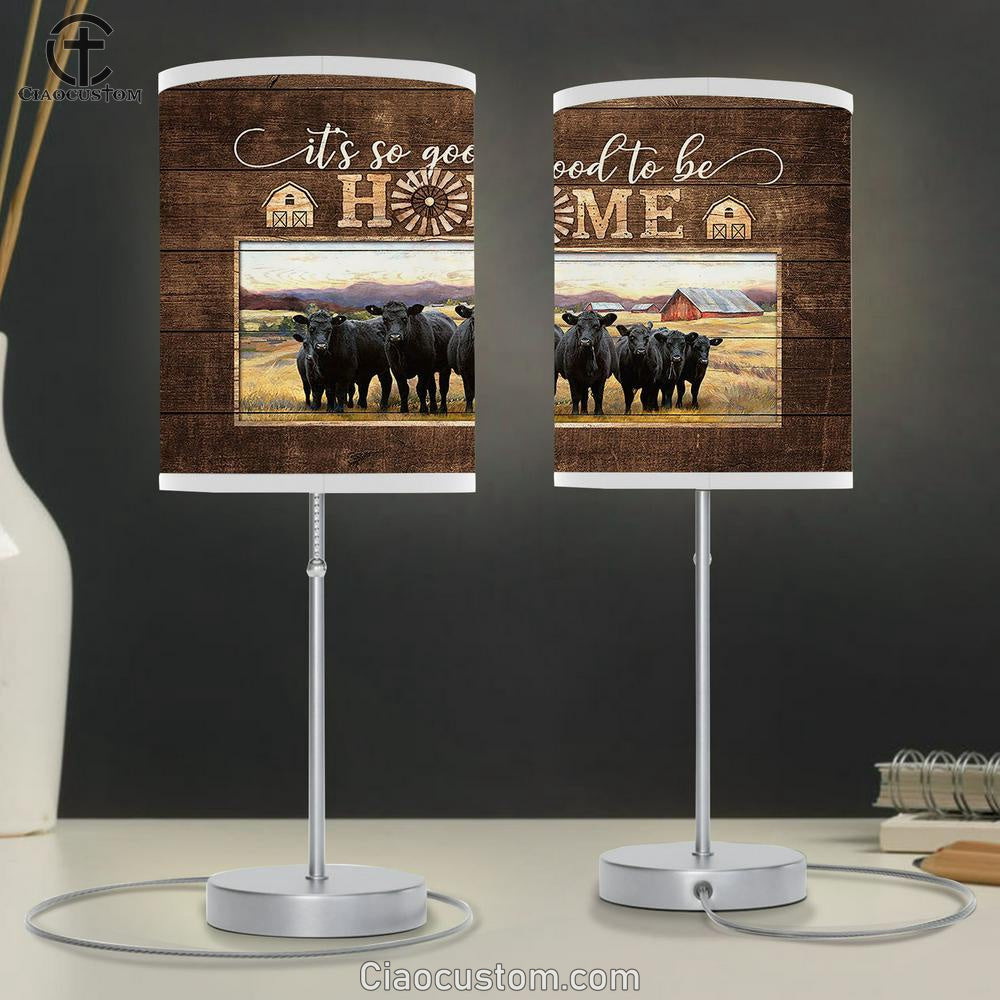 Angus Aberdeen It's so good to be home Table Lamp For Bedroom - Bible Verse Table Lamp - Religious Room Decor