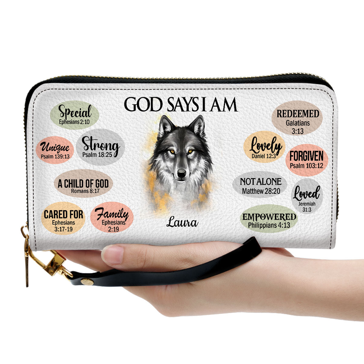 Animal Inspirational Gifts For Women Of God What God Says About You Clutch Purse For Women - Personalized Name - Christian Gifts For Women
