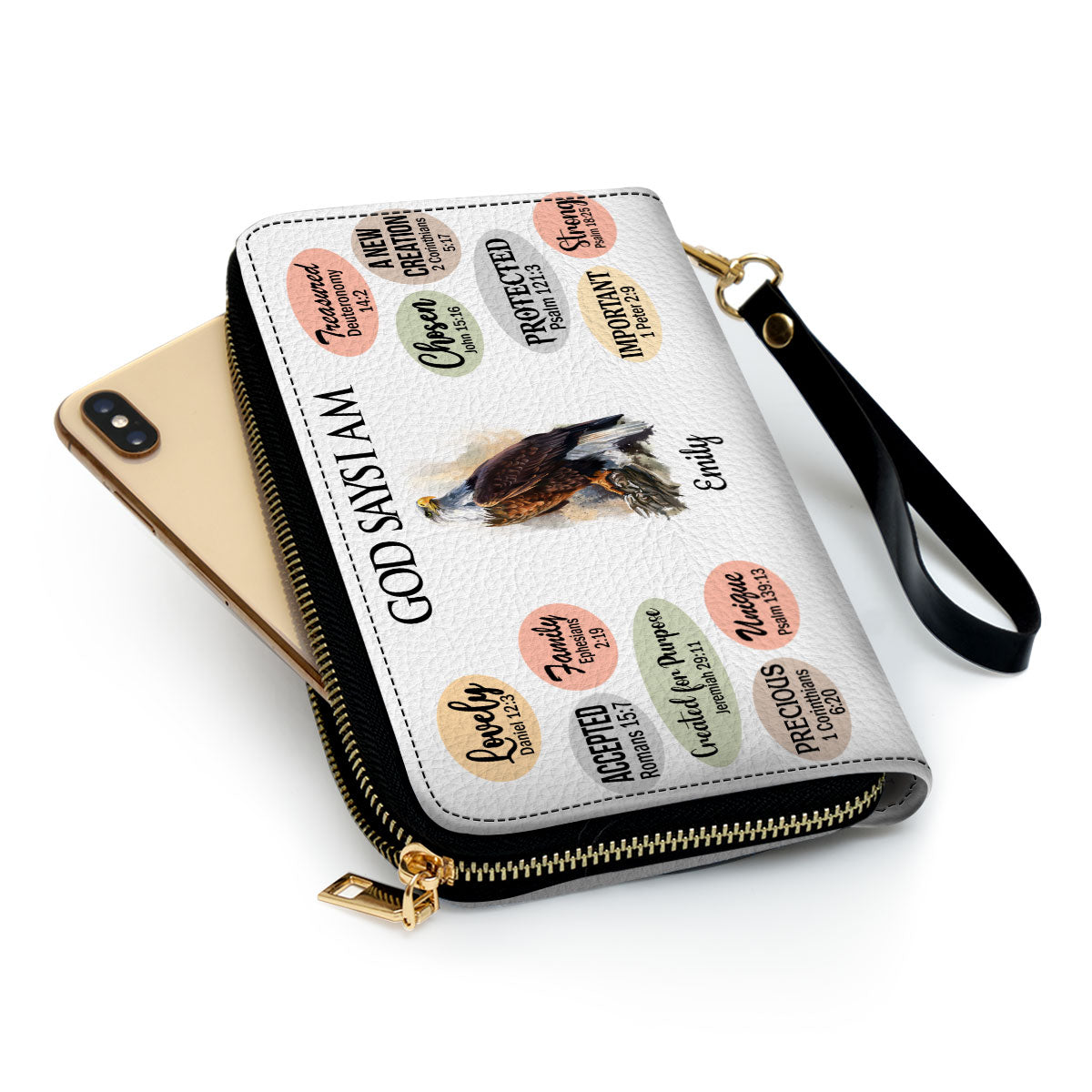 Animal Inspirational Gifts For Women Of God What God Says About You Clutch Purse For Women - Personalized Name - Christian Gifts For Women