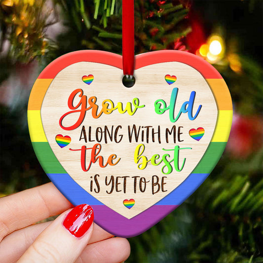 Anniversary Gift Grow Old Along With Me Heart Ornament - Christmas Ornament - Ciaocustom