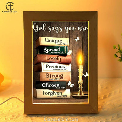 Antique Book Beautiful Night God Says You Are Frame Lamp