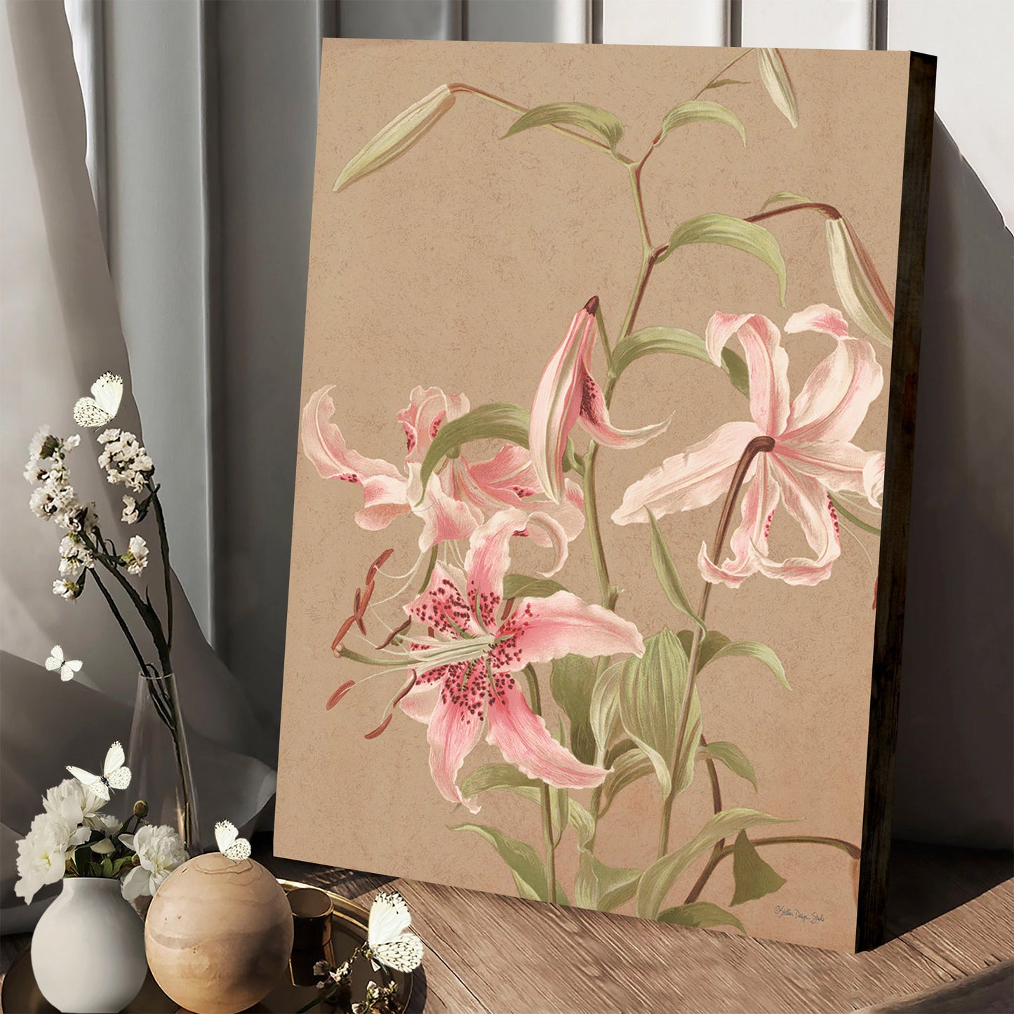 Antique Botanical Collection 3 Canvas Print - Easter Wall Art - Easter Vertical Canvas - Easter Gift