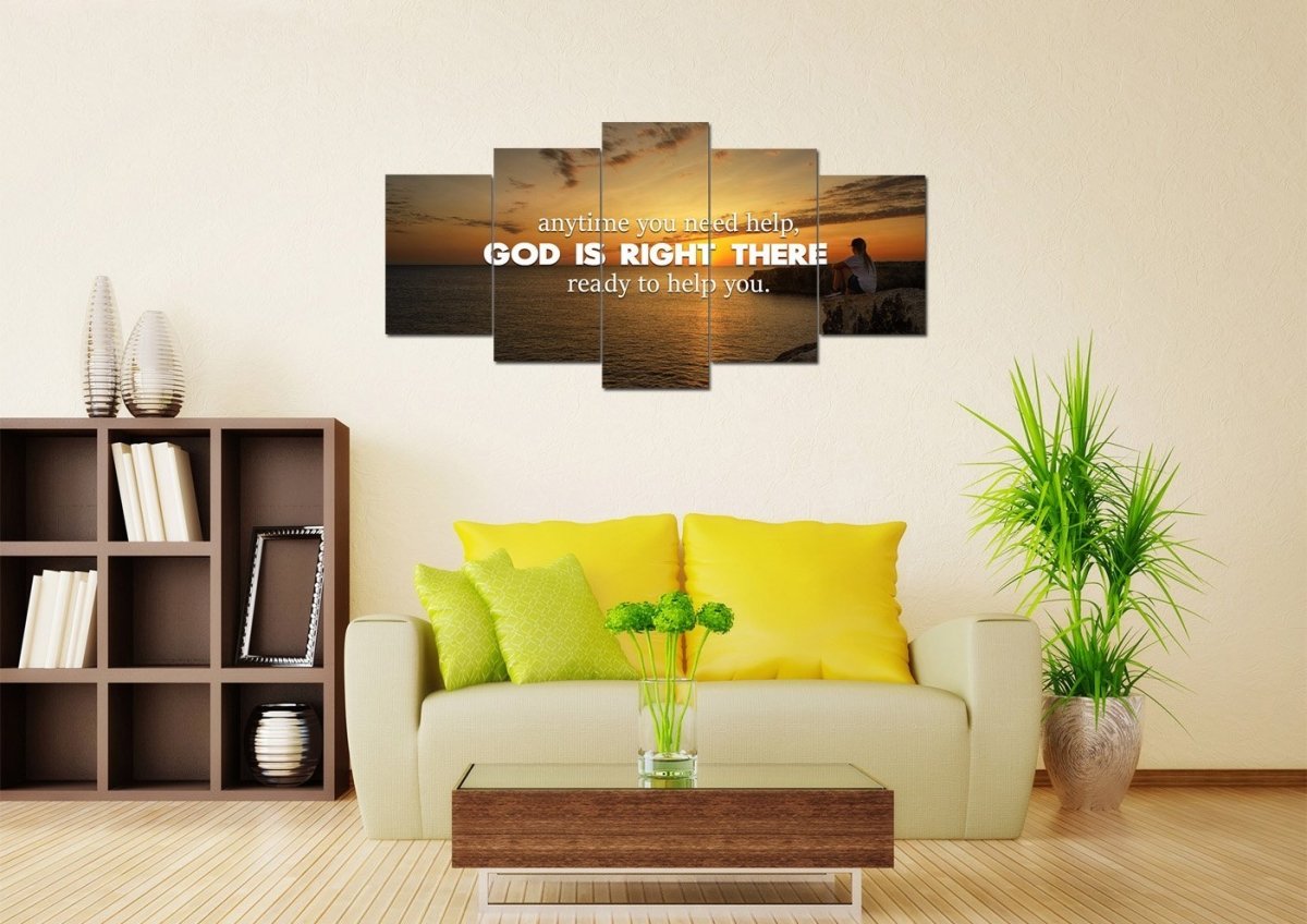 Anytime You Need Help, God Is Right There Wall Art Canvas Print - Christian Canvas Wall Art