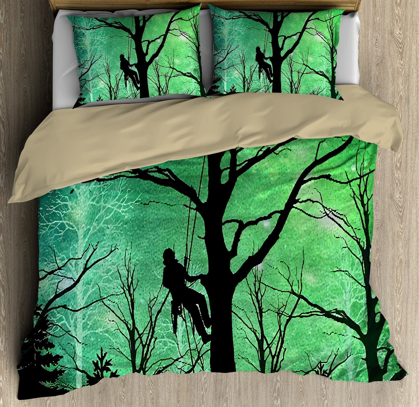 Arborist Logger Lumberjack In Jesus Name I Work Jesus Bedding Set - Christian Bedding Sets