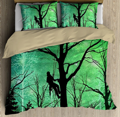 Arborist Logger Lumberjack In Jesus Name I Work Jesus Bedding Set - Christian Bedding Sets