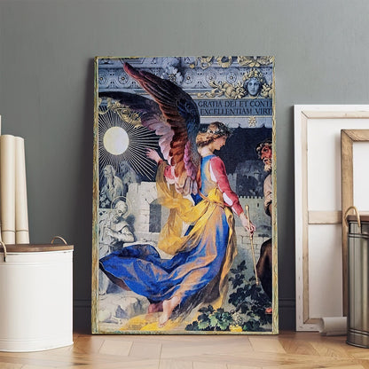 Archangel Angel Religious Canvas Wall Art - Catholic Canvas Wall Art - Religious Gift - Christian Wall Art Decor