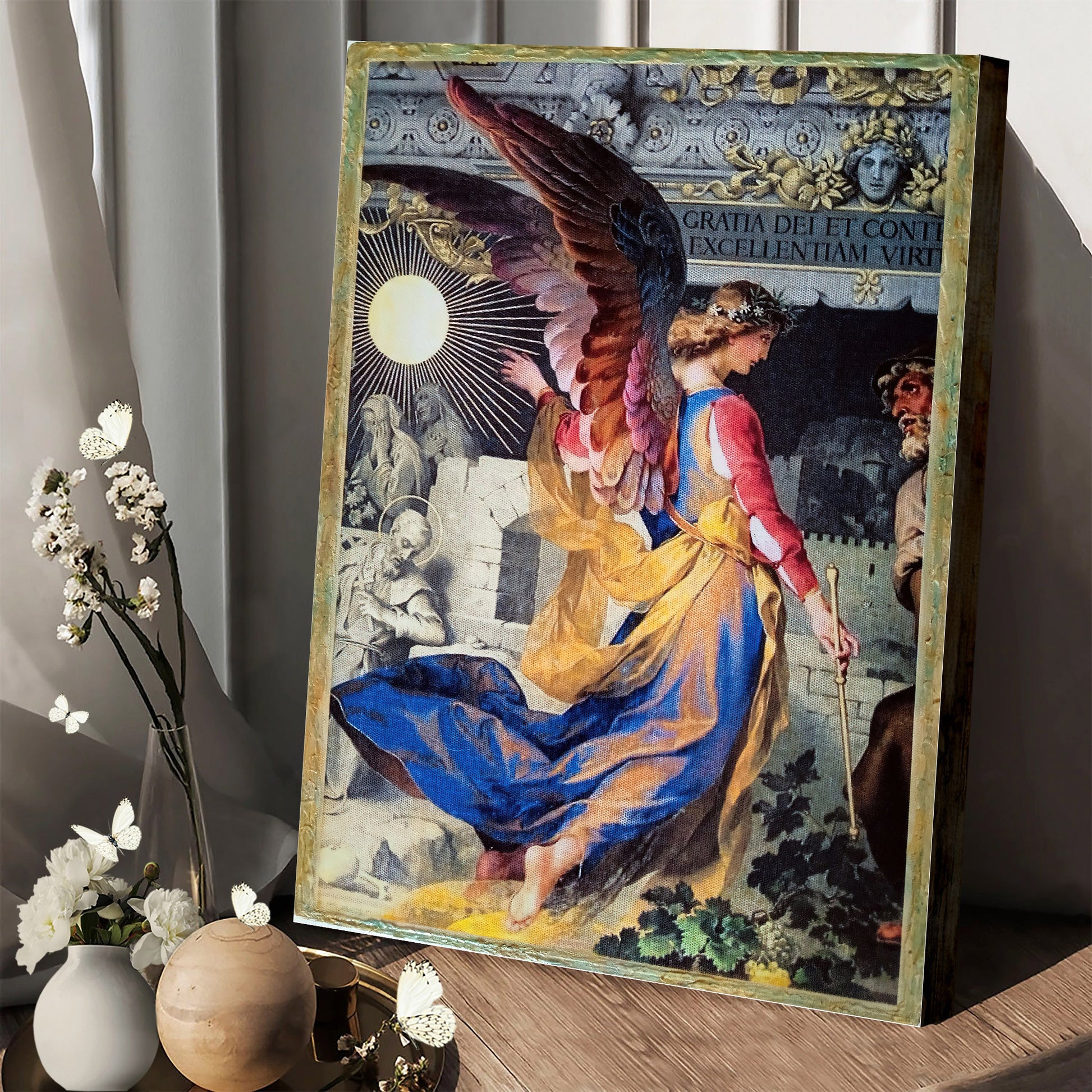 Archangel Angel Religious Canvas Wall Art - Catholic Canvas Wall Art - Religious Gift - Christian Wall Art Decor