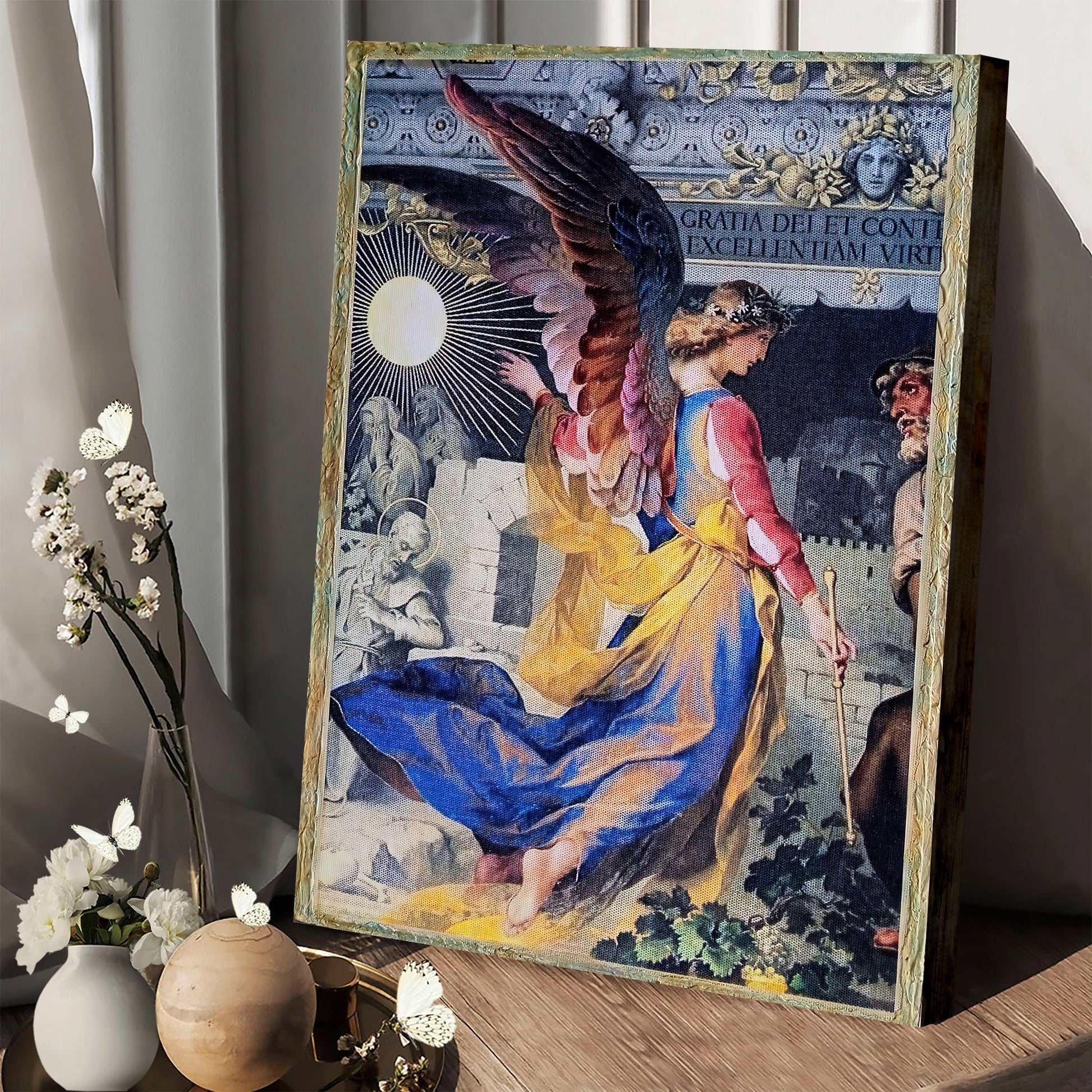 Archangel Angel Religious Wall Art Canvas - Catholic Canvas Wall Art - Religious Gift - Christian Wall Art Decor