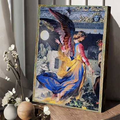 Archangel Angel Religious Wall Art Canvas - Catholic Canvas Wall Art - Religious Gift - Christian Wall Art Decor