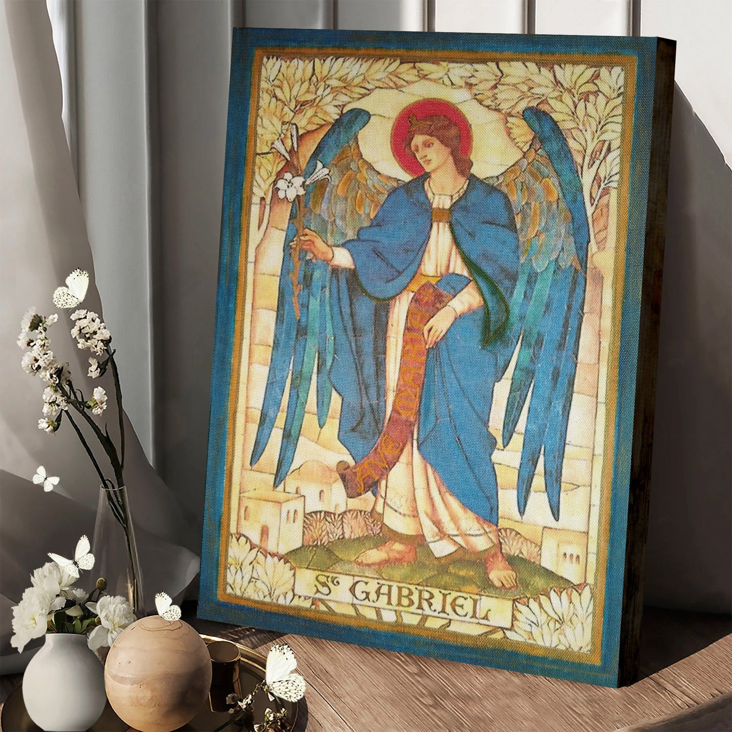 Archangel Gabriel 3 Canvas Wall Art - Catholic Canvas Wall Art - Religious Gift - Christian Wall Art Decor