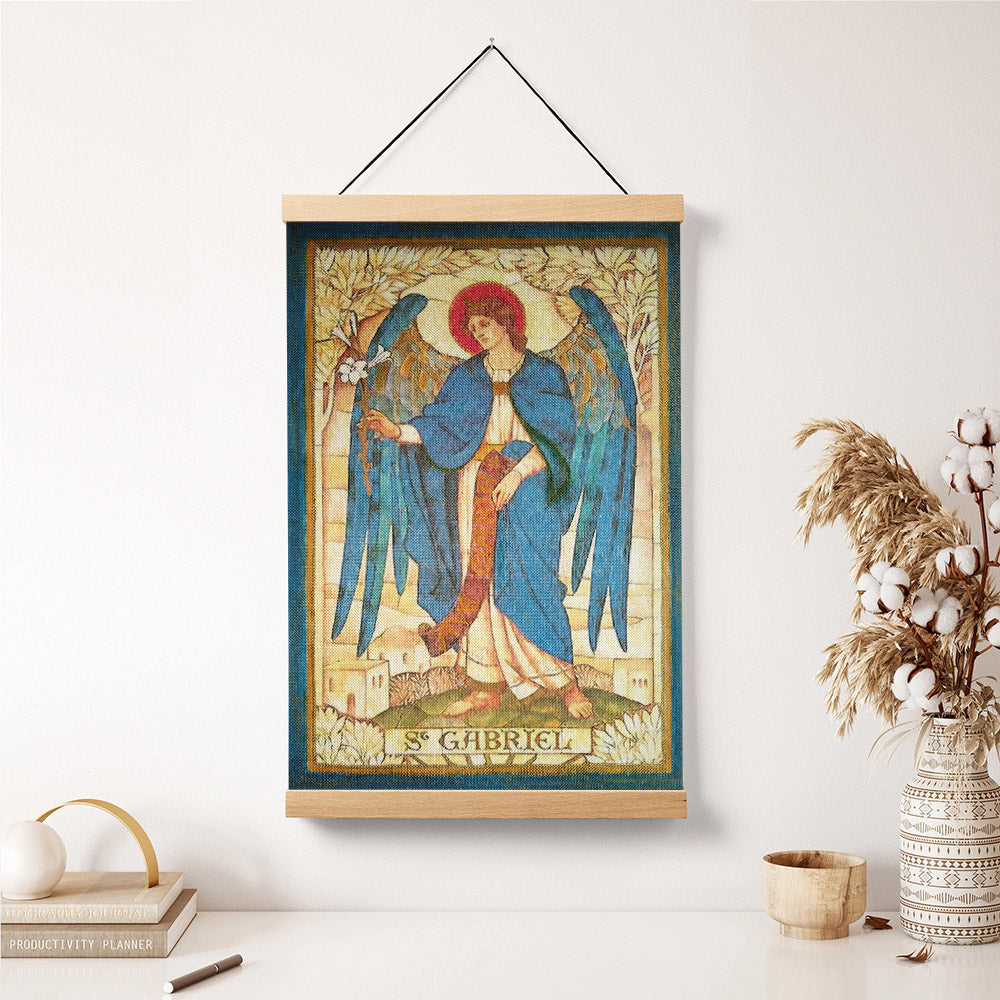 Archangel Gabriel 3 Hanging Canvas Wall Art - Catholic Hanging Canvas Wall Art - Religious Gift - Christian Wall Art Decor