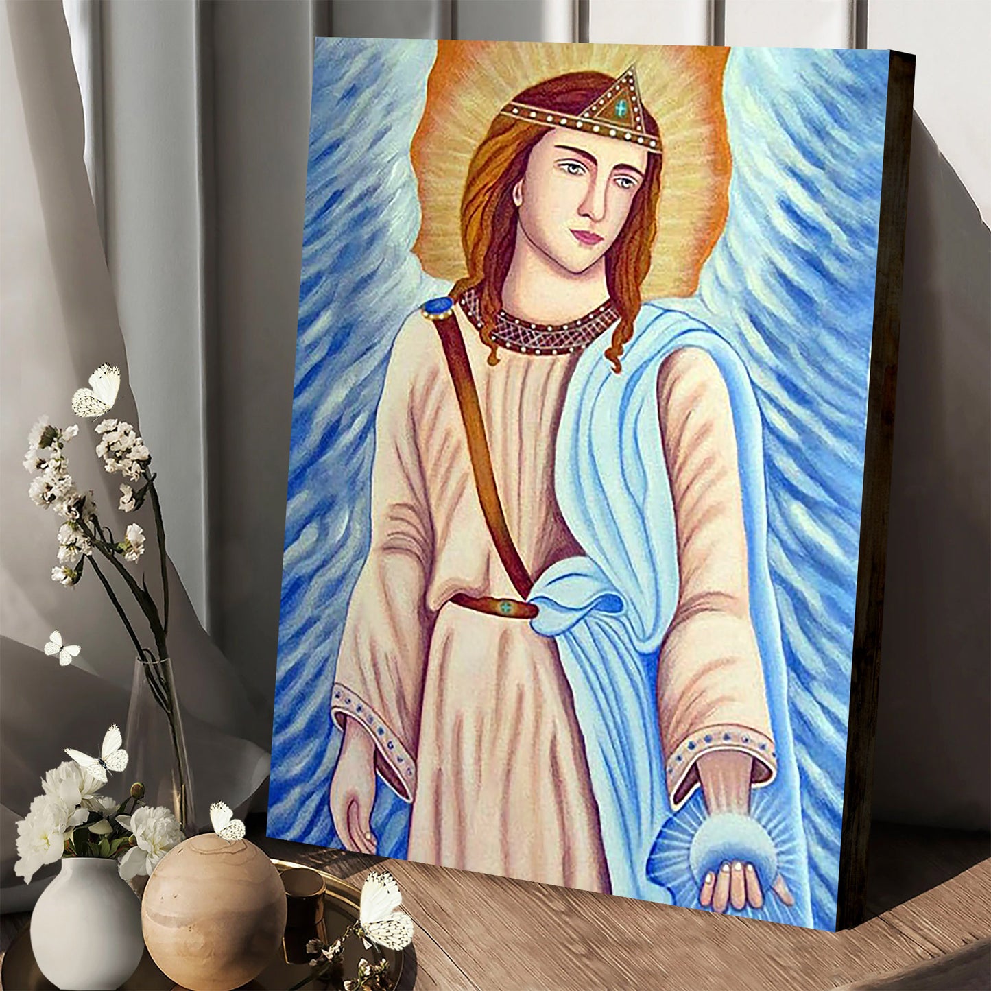 Archangel Gabriel Canvas Wall Art - Catholic Canvas Wall Art - Religious Gift - Christian Wall Art Decor