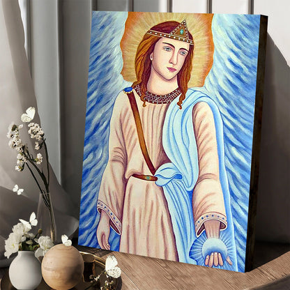 Archangel Gabriel Canvas Wall Art - Catholic Canvas Wall Art - Religious Gift - Christian Wall Art Decor