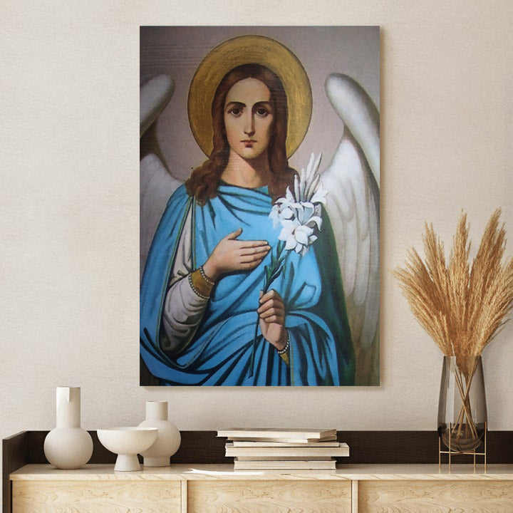 Archangel Gabriel Canvas Wall Art - Religious Gift - Catholic Canvas Wall Art - Religious Gift - Christian Wall Art Decor